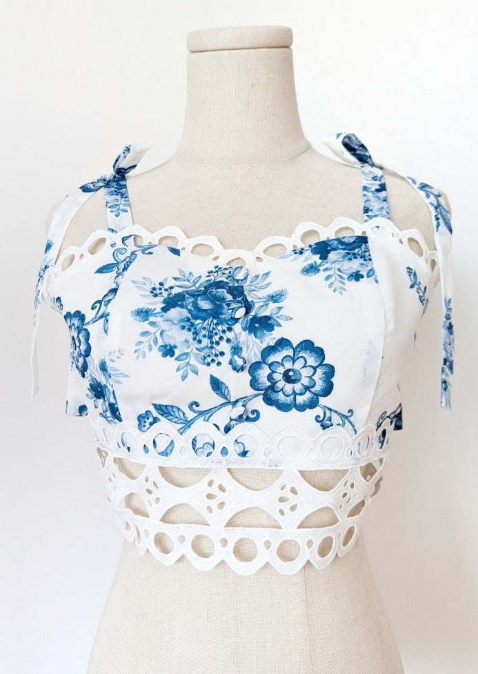 Am:EL Vivienne Blue Floral Lace Co-Ord