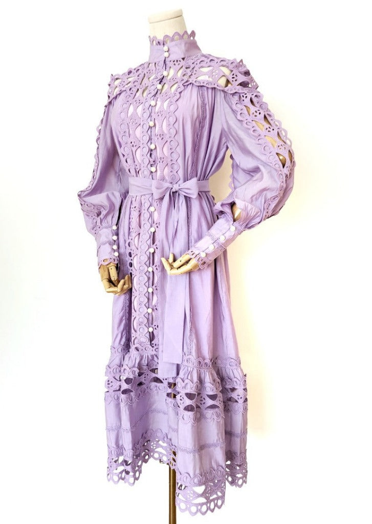 Am:EL Natalie Pastel Purple Eyelet Dress