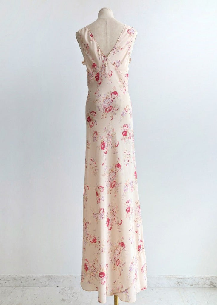 AMEL Seoul Soft Heart Neckline Silk Dress