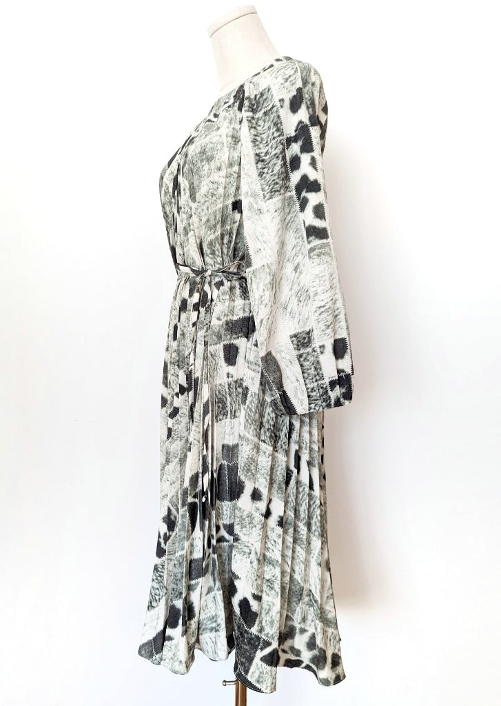 Am:EL Black and White Mosaic Midi Dress