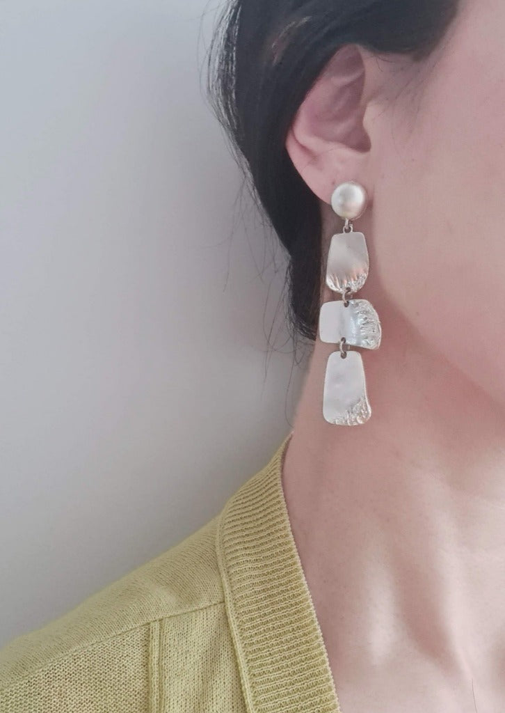 Unique Korean Fashion Accessories - Tears of Silver Earrings