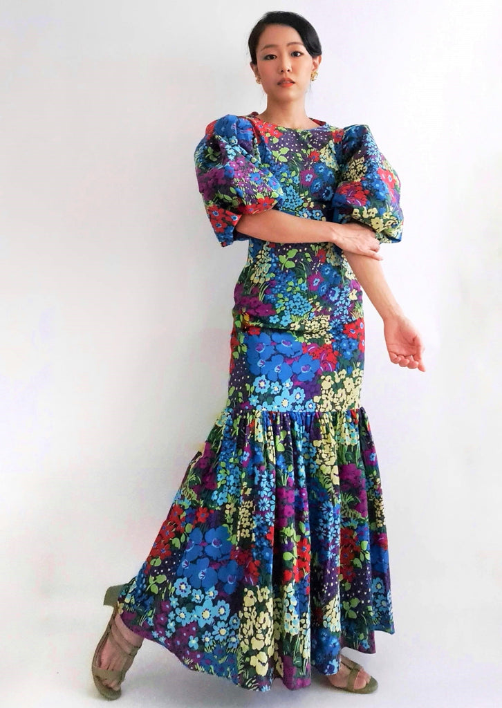 Am:EL Sabrina's Enchanted Garden Maxi Dress with Puff Shoulder