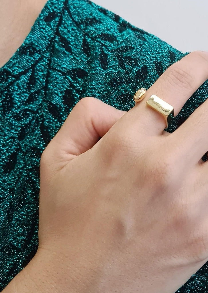 Unique Kfashion accessories - Gold Open Cuff Ring