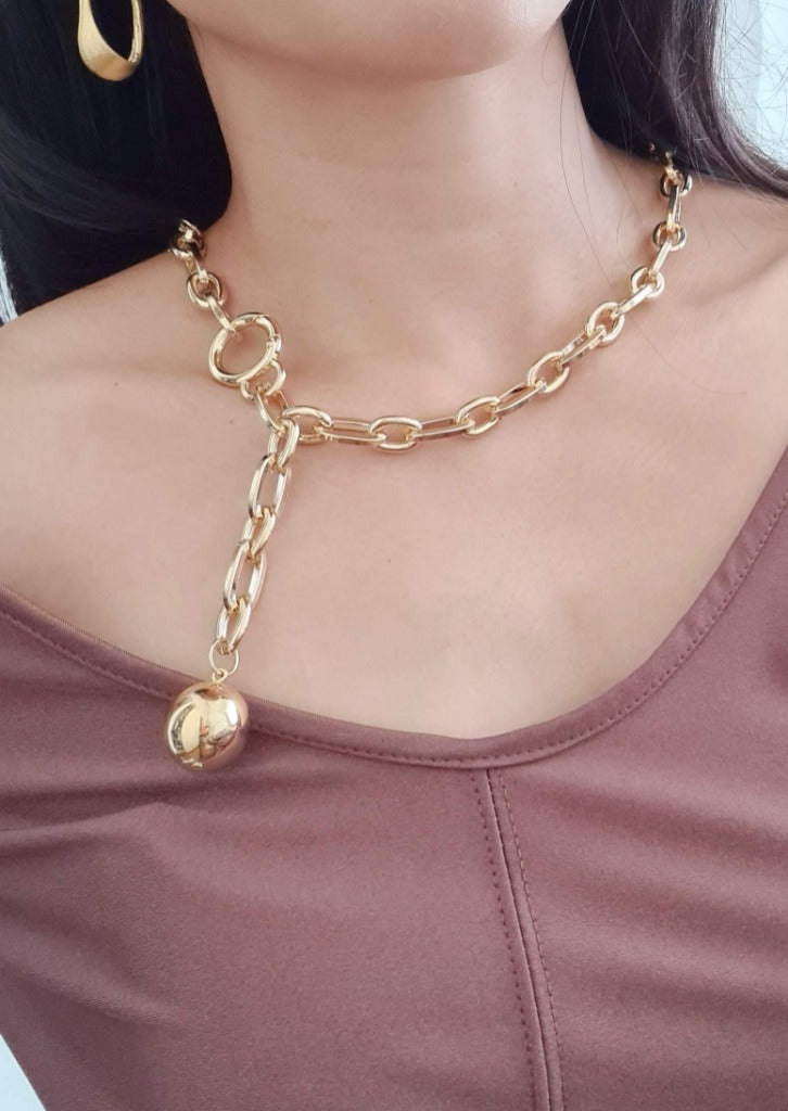 Unique Korean Fashion Accessories - Chunky Gold Chain Necklace