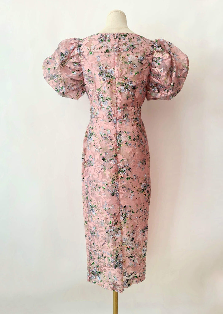Am:EL Damask Sheer Embroidery Dress
