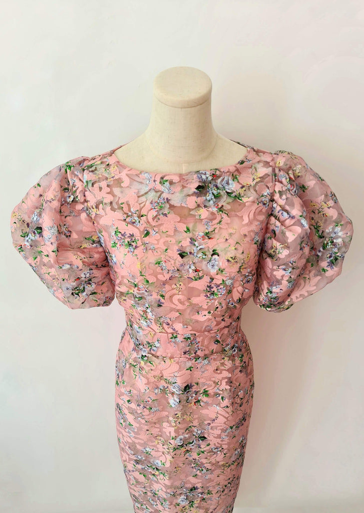 Am:EL Damask Sheer Embroidery Dress