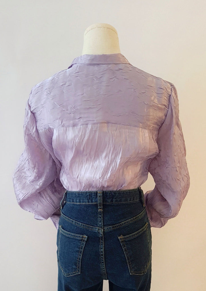 Am:EL Play of Tissue Zipper Blouse