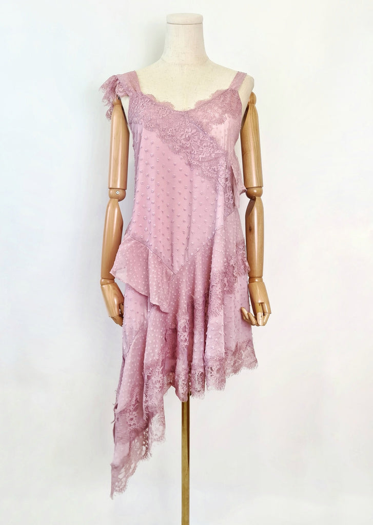 Am:EL Lilac Asymmetric Lace Dress 