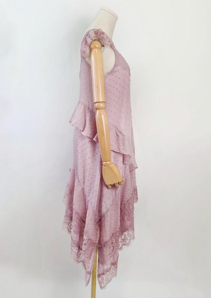 Am:EL Lilac Asymmetric Lace Dress 