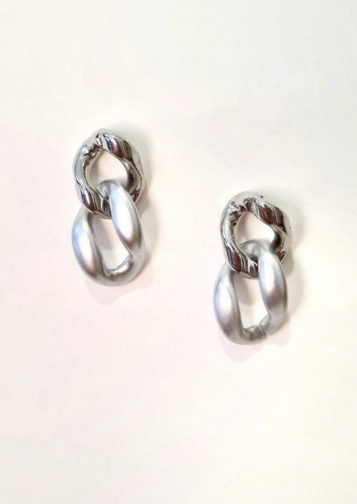 Am:EL Bichrome Chunky Chain Earrings