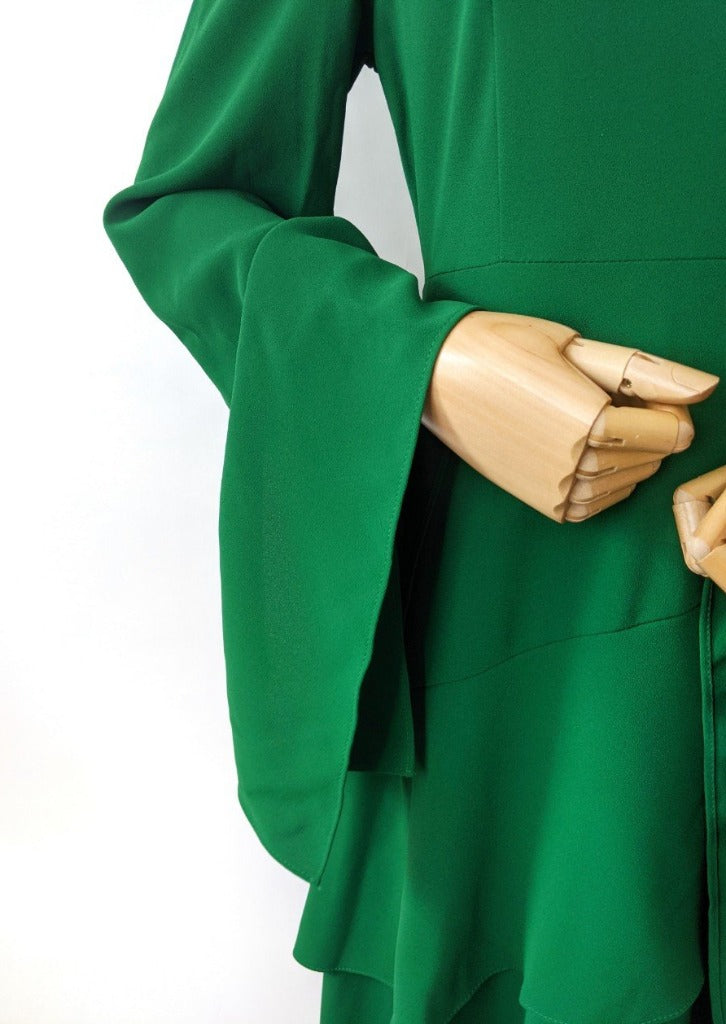 Am:EL Evergreen Asymmetric Layered Long Sleeve Dress