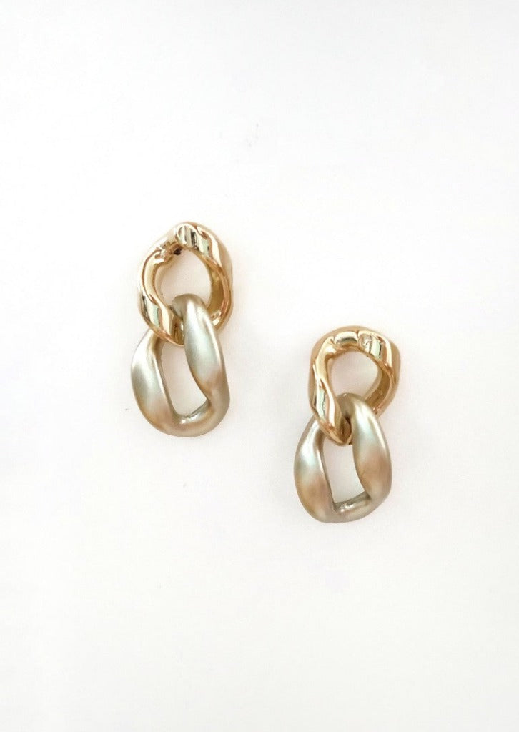 Am:EL Gold Bichrome Chunky Chain Earrings