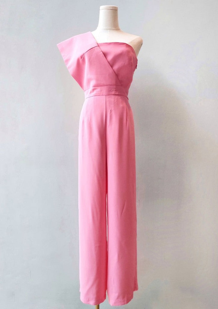 Am:EL | Rosé Unbalanced Tubetop Jumpsuit