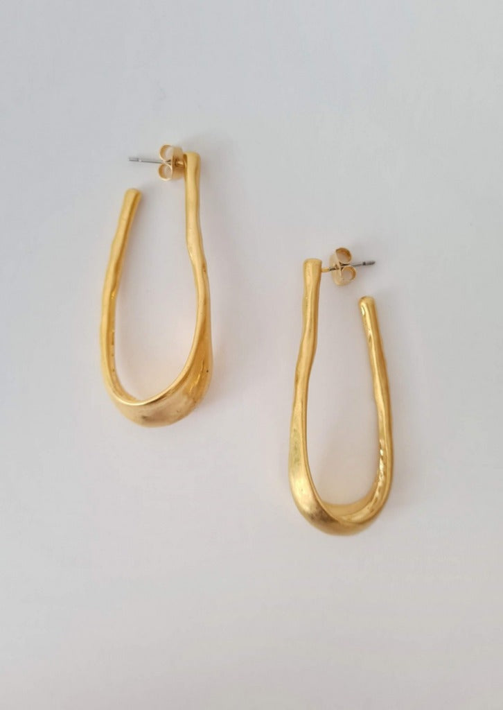 Unique Korean Fashion Accessories - Gold Loop Earrings