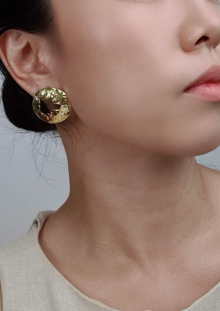 Unique Korean Fashion Accessories - Gold - Sunset Earrings